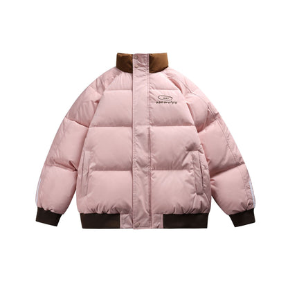 Unisex Short-cut padded bomber jacket with high stand-up collar and contrasting ribbed hems EVA-US