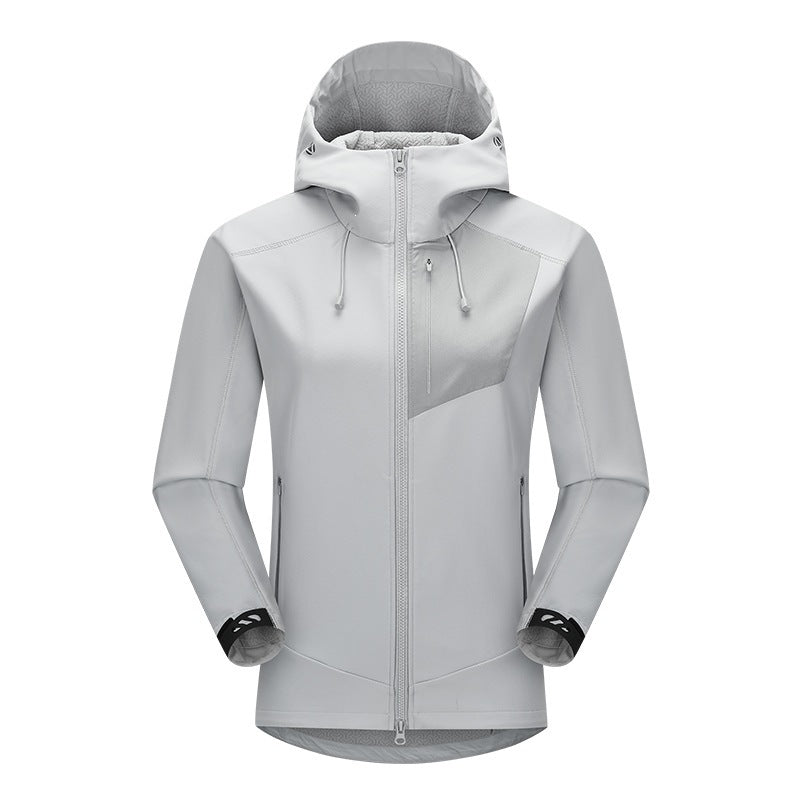 Men's Softshell Trekking Jacket with Hood breathable windproof stretch EVA-US