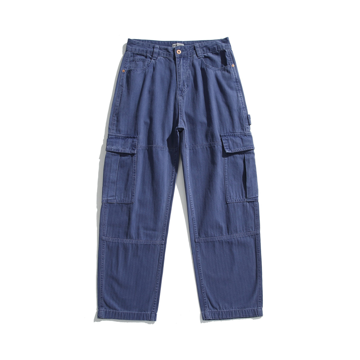 Men's soft canvas cargo pants with multiple flap pockets and elastic ankle cuffs EVA-US