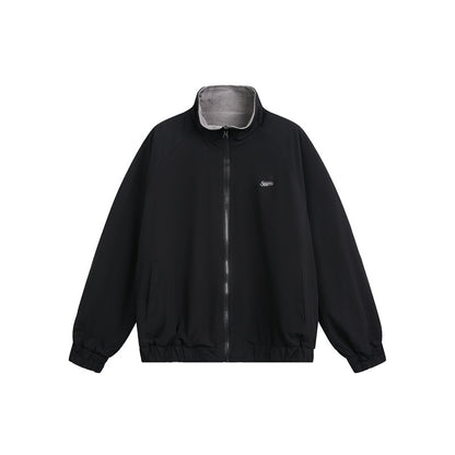 Unisex Lightweight Fleece Outdoor Jacket with Zipper Chest Pocket and Elastic Hem EVA-US