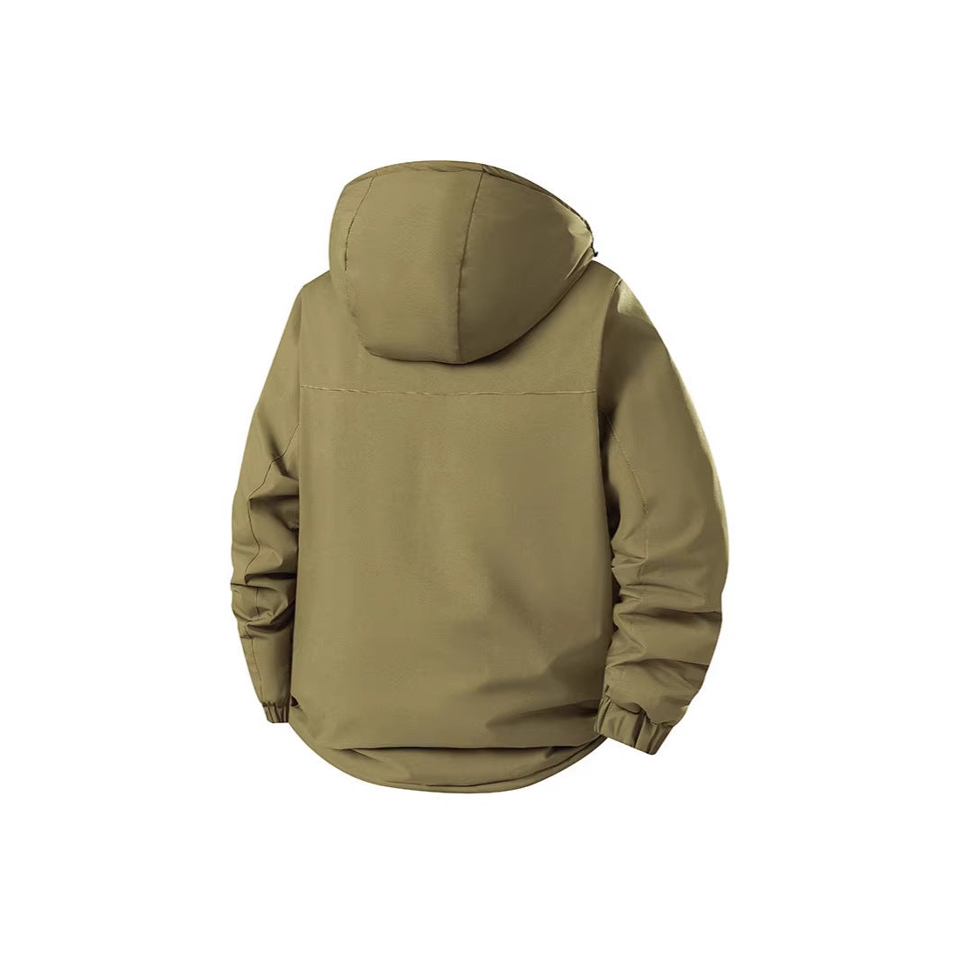 Men's Insulated Urban Parka with Stand-up Collar and Concealed Hood EVA-US