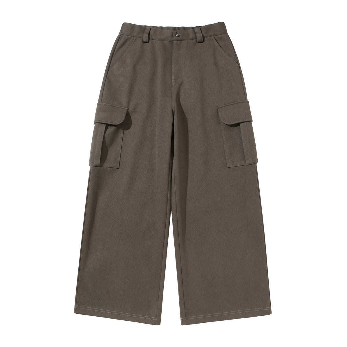 Women's Cropped Cargo Pants with Wide Leg and Patch Pockets EVA-US