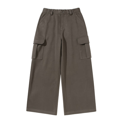 Women's Cropped Cargo Pants with Wide Leg and Patch Pockets EVA-US