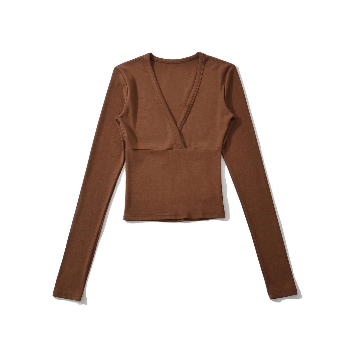Women's wrap shirt with V-neck and fitted dividing seam EVA-US