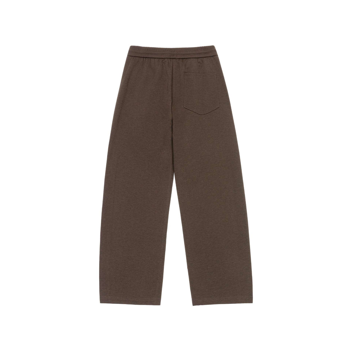 Women's Wide Cropped Sweatpants with Elastic Waistband and Stitched Center Seam
