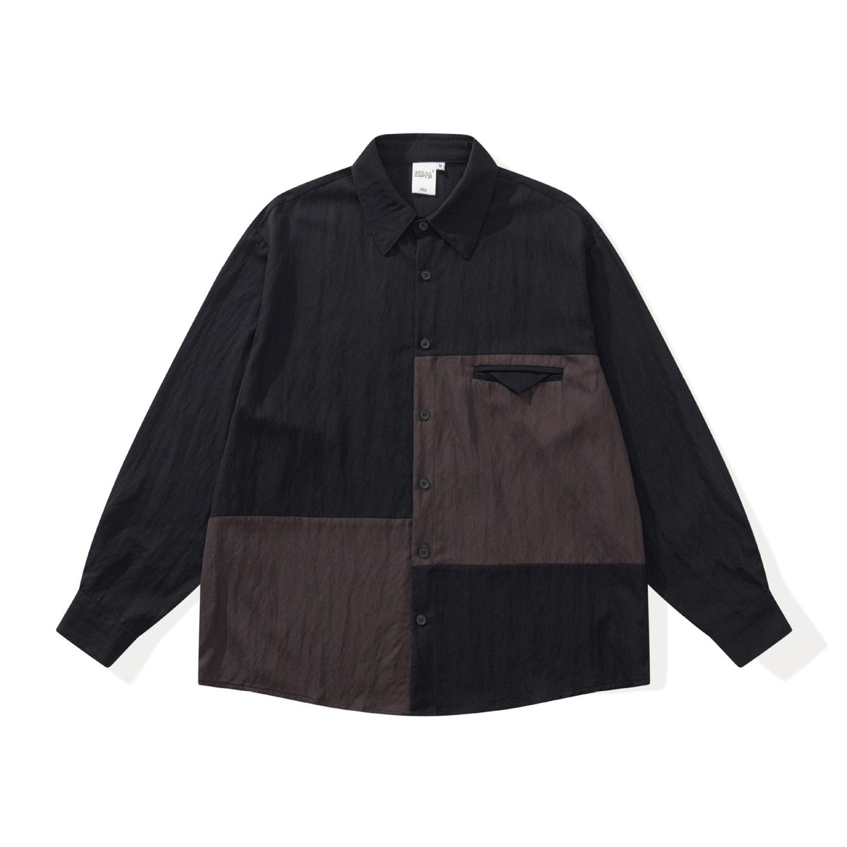 Unisex Oversized Shirt Jacket in Patchwork Design EVA-US