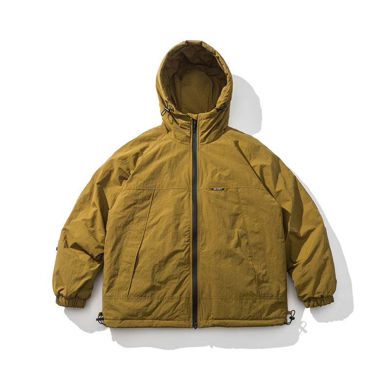Unisex Lightweight Boxy Insulation Jacket with Hood and Adjustable Hem EVA-US