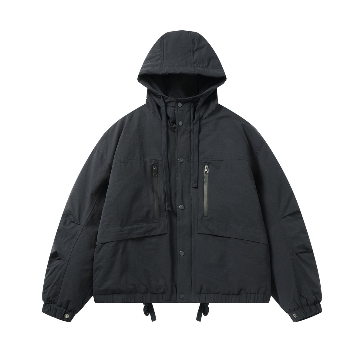 Men's technical hooded parka with water-repellent zippers, kangaroo pockets, and drawstring EVA-US