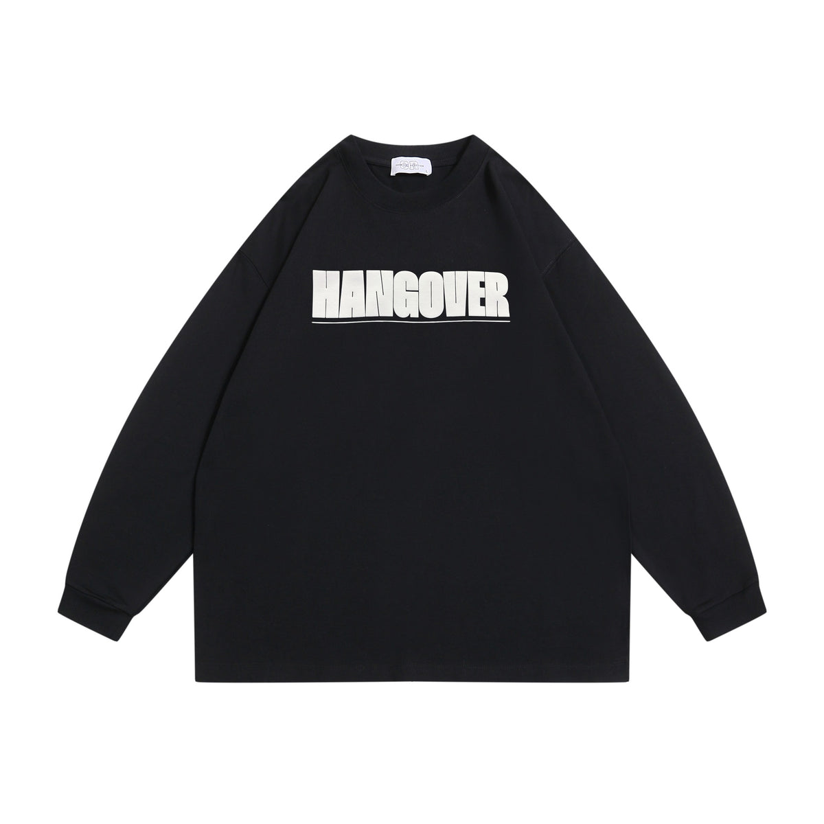 Unisex Oversize sweatshirt with distinctive typo print, ribbed round neckline and extended sleeves EVA-US