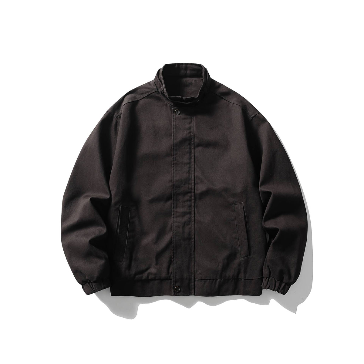 Men's Short Cut Functional Canvas Blouson Jacket with High Stand-Up Collar EVA-US