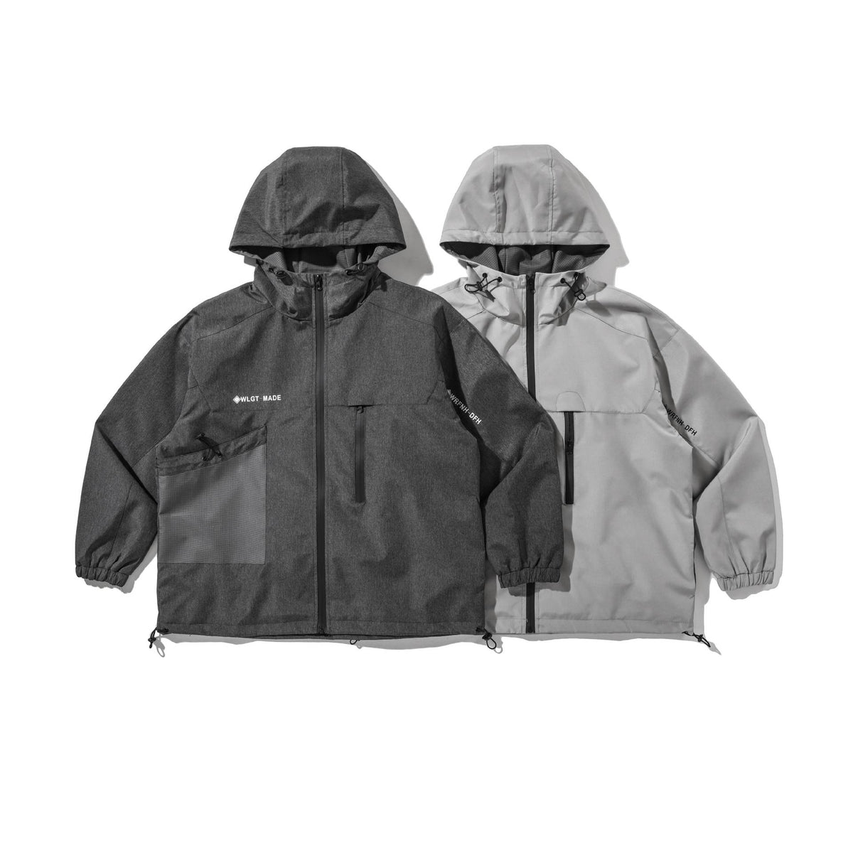 Unisex Technical Shell Jacket with Hood, Utility Pockets and Drawstring EVA-US