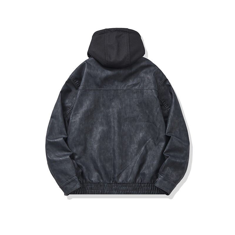 Men's Hooded Canvas Blouson in Boxy Cut with Utility Details EVA-US