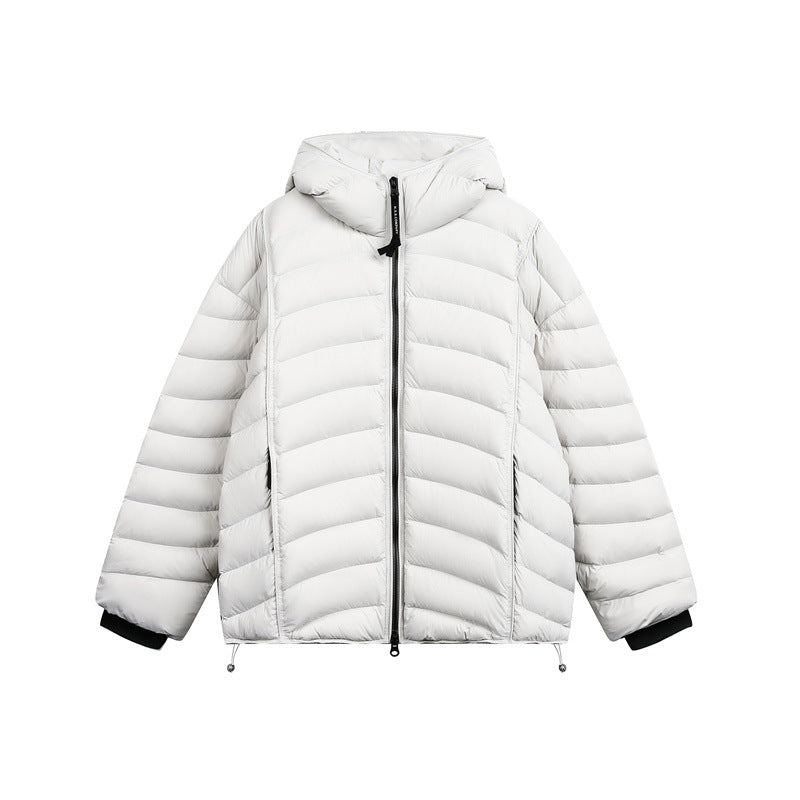 Women's Lightweight Padded Down Jacket with Hood and Adjustable Hem EVA-US