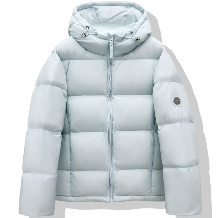 Ladies Short Puffer Jacket with XXL Hood and Square Quilting EVA-US