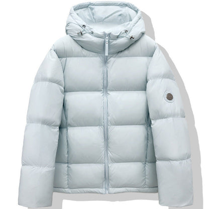 Ladies Short Puffer Jacket with XXL Hood and Square Quilting EVA-US