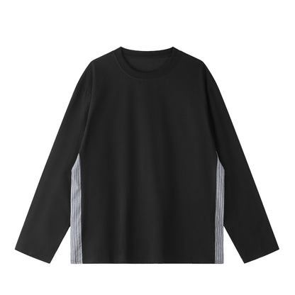 Unisex Oversize Sweatshirt with Side Stripe Panels and Round Neck EVA-US