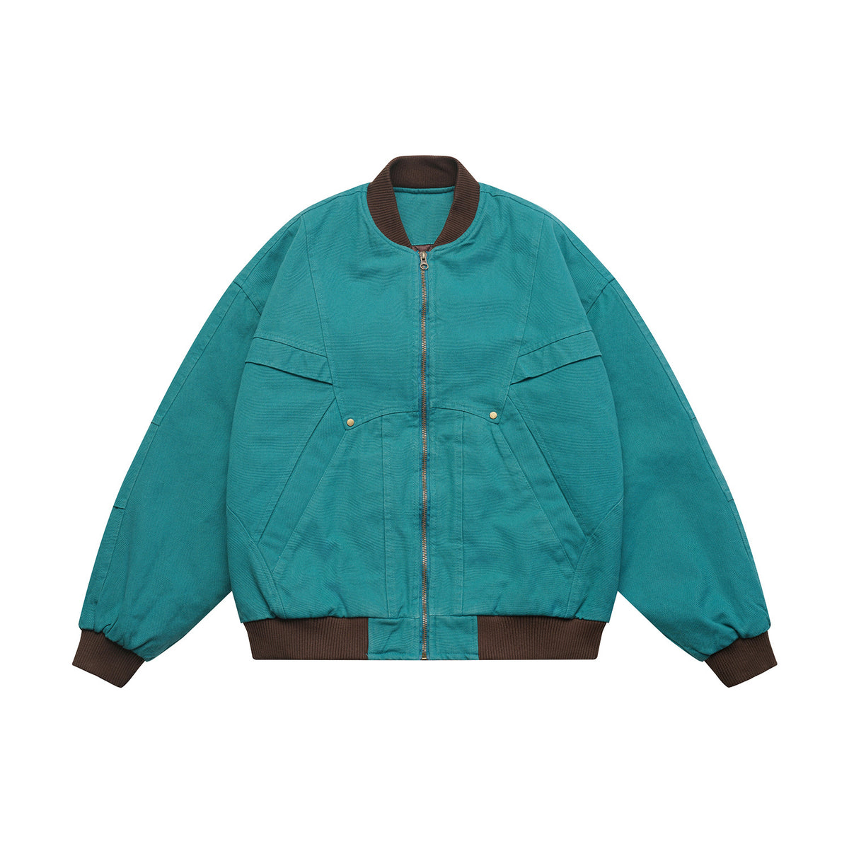 Unisex Lightly quilted oversized bomber jacket with ribbed collar and diagonally inserted pockets EVA-US