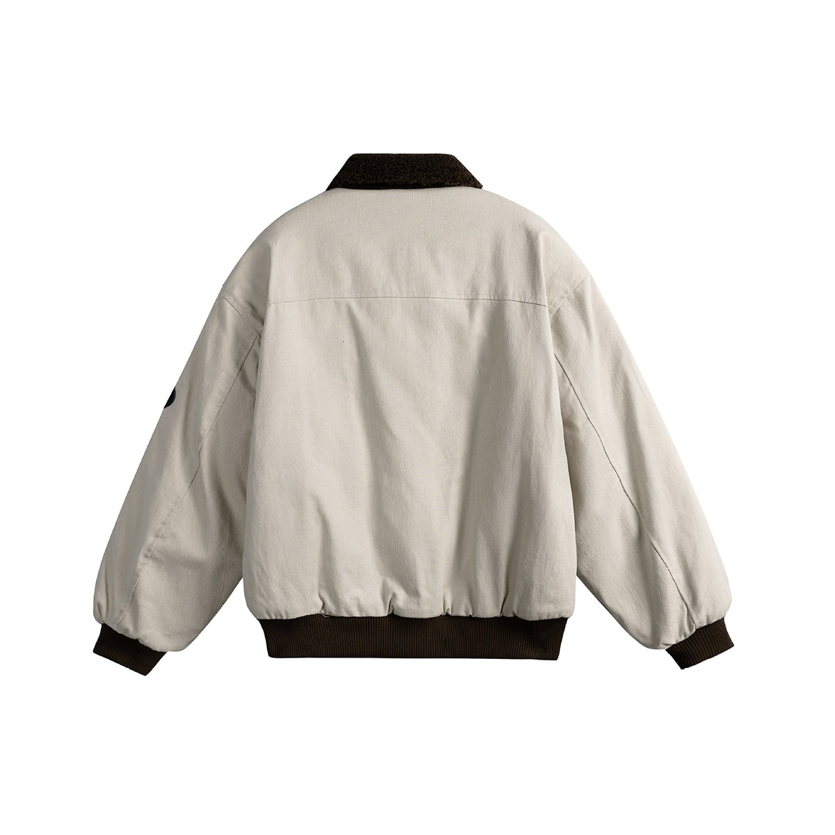 Unisex Boxy Bomber Jacket with Teddy Collar, Corduroy Look and Utility Pockets EVA-US