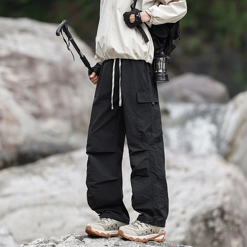 Men's Lightweight Technical Cargo Trekking Pants with Drawstring Waistband, Reinforced Hem Edges, and Adjustable Leg Opening EVA-US