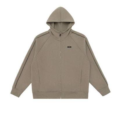 Unisex Oversize Zipper Hoodie with Raglan Seams and Rib Cuffs EVA-US