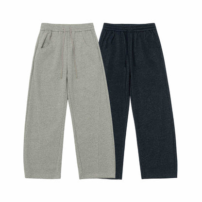 Women loosely cut sweat culottes with drawstring waistband and pleat seam EVA-US