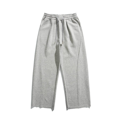 Women's Cropped Sweatpants with Raw Hem, Elastic Waistband, and Side Pockets EVA-US