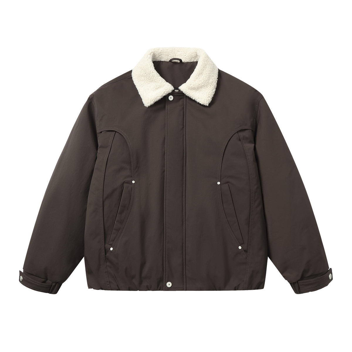 Men's Short Blouson with Sherpa Collar and Utility Pockets EVA-US