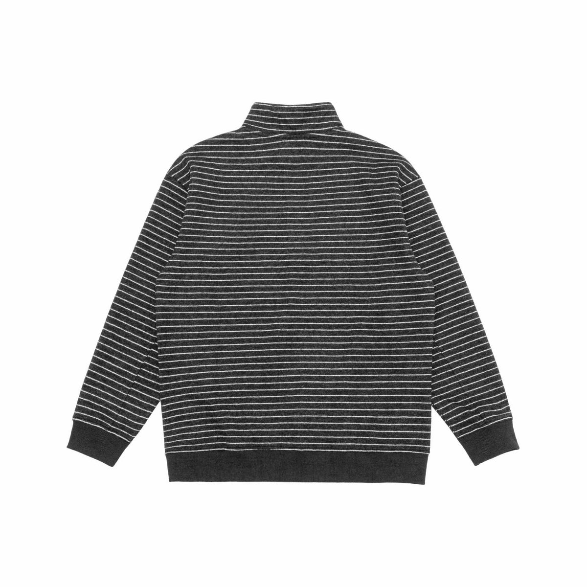 Men's fine knit half-zip sweater with stand-up collar and fine stripes EVA-US