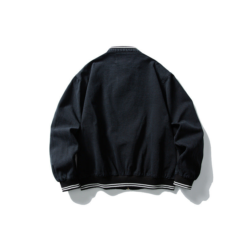 Unisex Kastig cut cotton canvas bomber jacket with stand-up collar and ribbed hem EVA-US