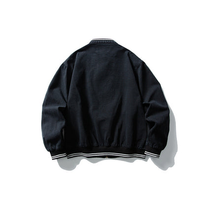 Unisex Kastig cut cotton canvas bomber jacket with stand-up collar and ribbed hem EVA-US