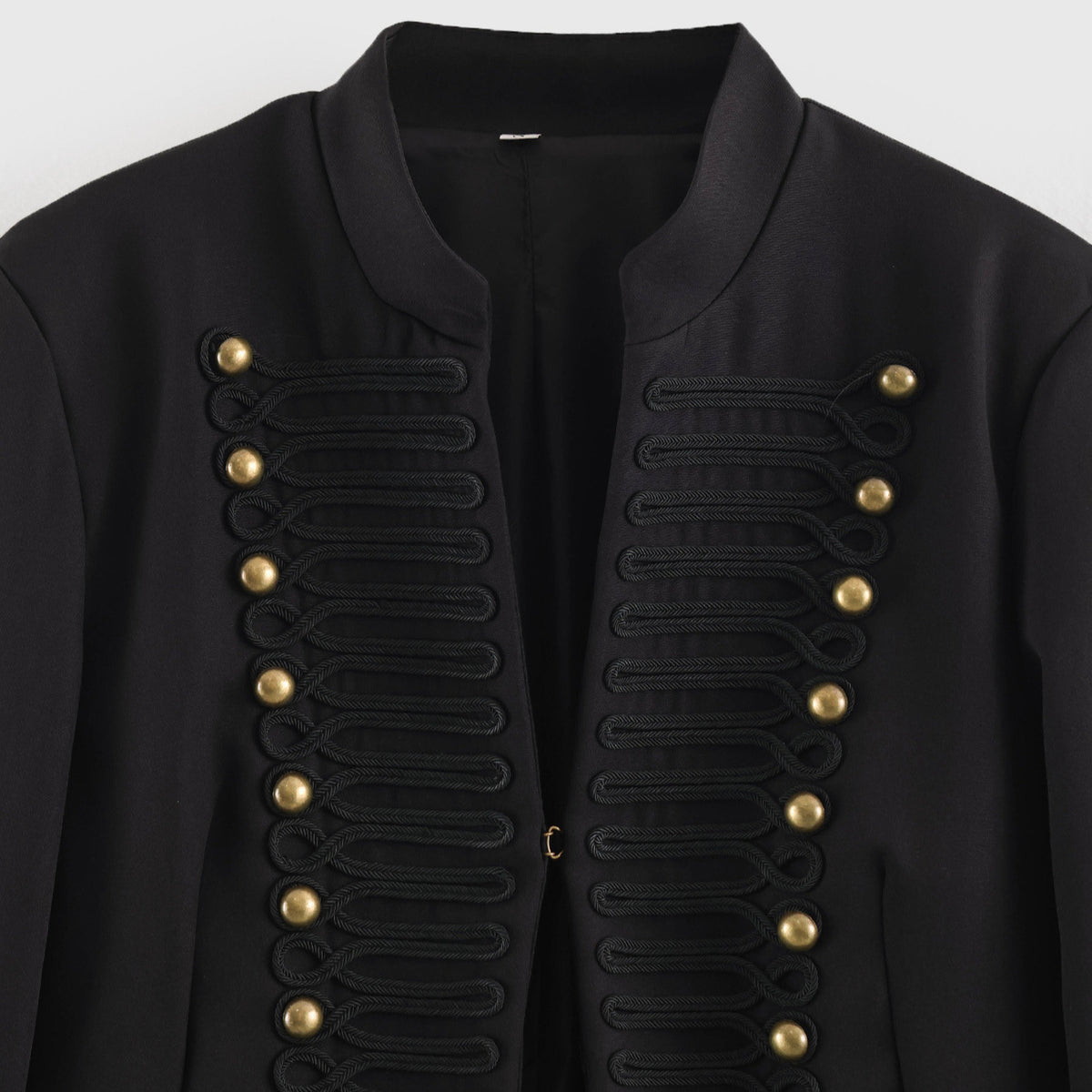Women's Short Blazer in Marshal Look with Cord Ornament and Brass Buttons EVA-US