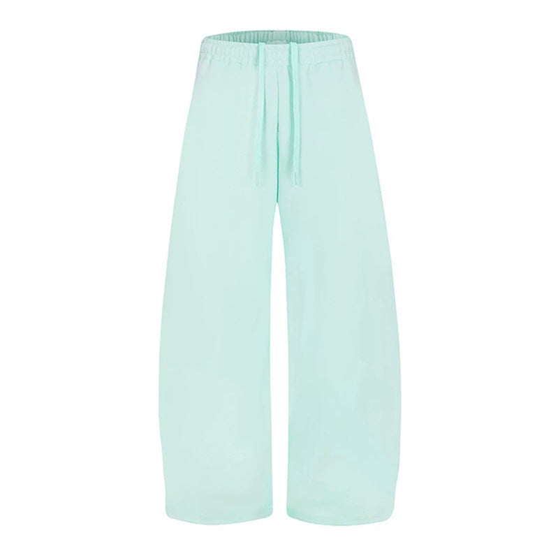 Women's Loose High-Waist Loungewear Pants with Drawstring and Wide Leg EVA-US