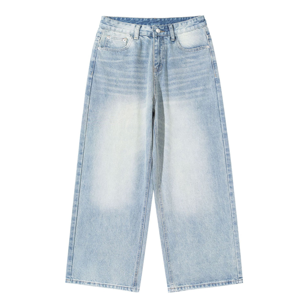 Women high-waisted cropped jeans in culotte cut with wide leg design EVA-US