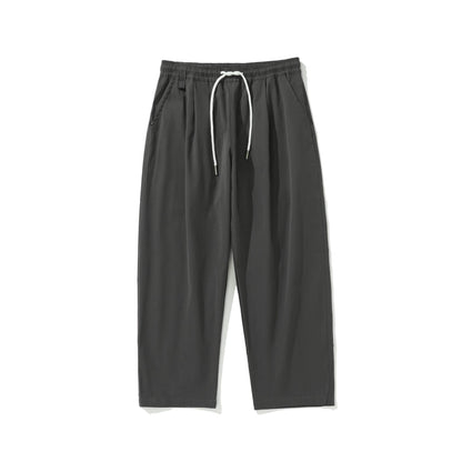 Women Cropped Comfort Pants with Elastic Waistband and Drawstring EVA-US