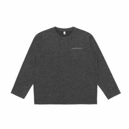 Unisex Oversize-Longsleeve Shirt with Round Neck and Decorative Chest Piping EVA-US