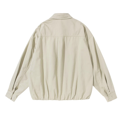 Unisex Loose fitting overshirt jacket made of cotton blend with drawstring hem and chest pocket EVA-US