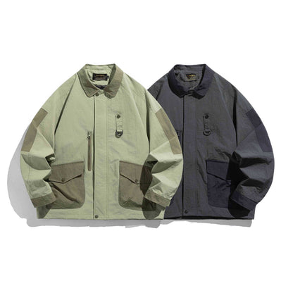 Unisex utilitarian field blouson jacket with multiple pockets and D-ring EVA-US