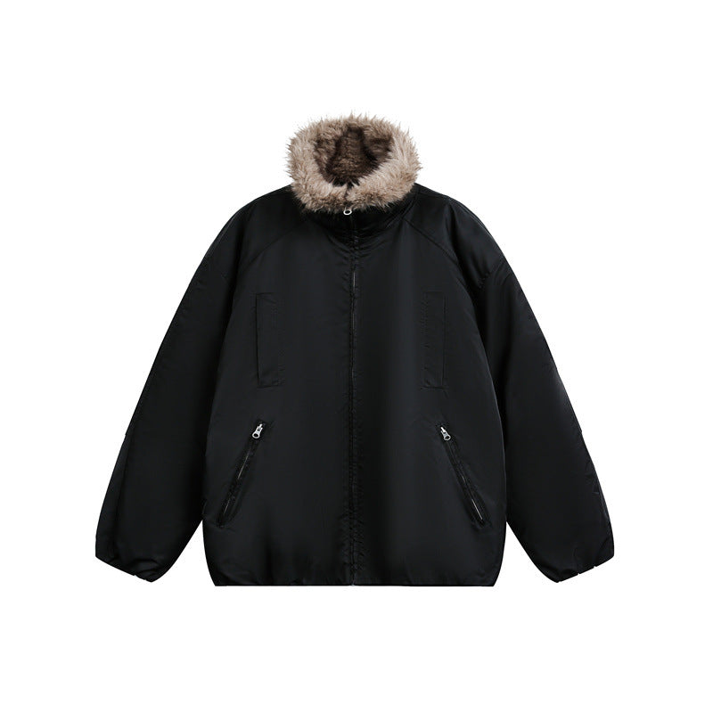 Men's down jacket with cozy faux fur lining and hood EVA-US