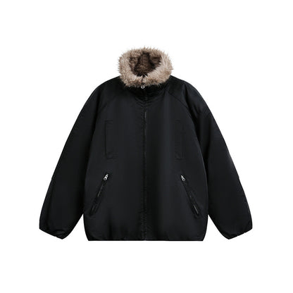 Men's down jacket with cozy faux fur lining and hood EVA-US