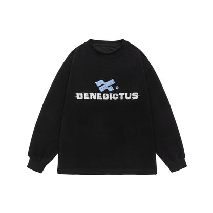 Unisex Oversize Sweatshirt with logo print and fine waffle texture EVA-US