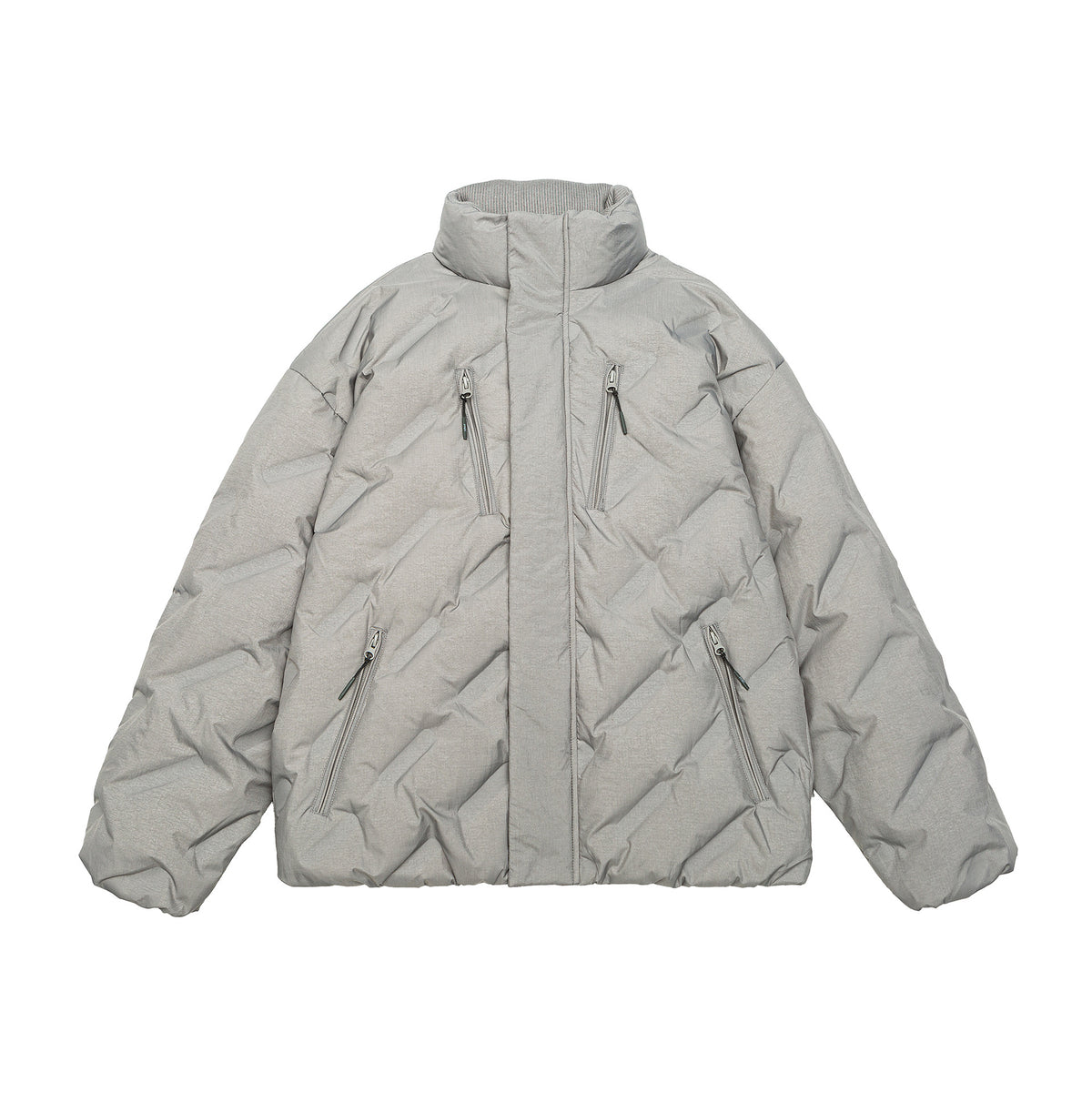 Unisex Padded Oversized Quilted Jacket with High Stand-Up Collar EVA-US