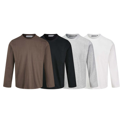 Unisex Technical Long Sleeve Shirt with Round Neck and Seam Detail EVA-US