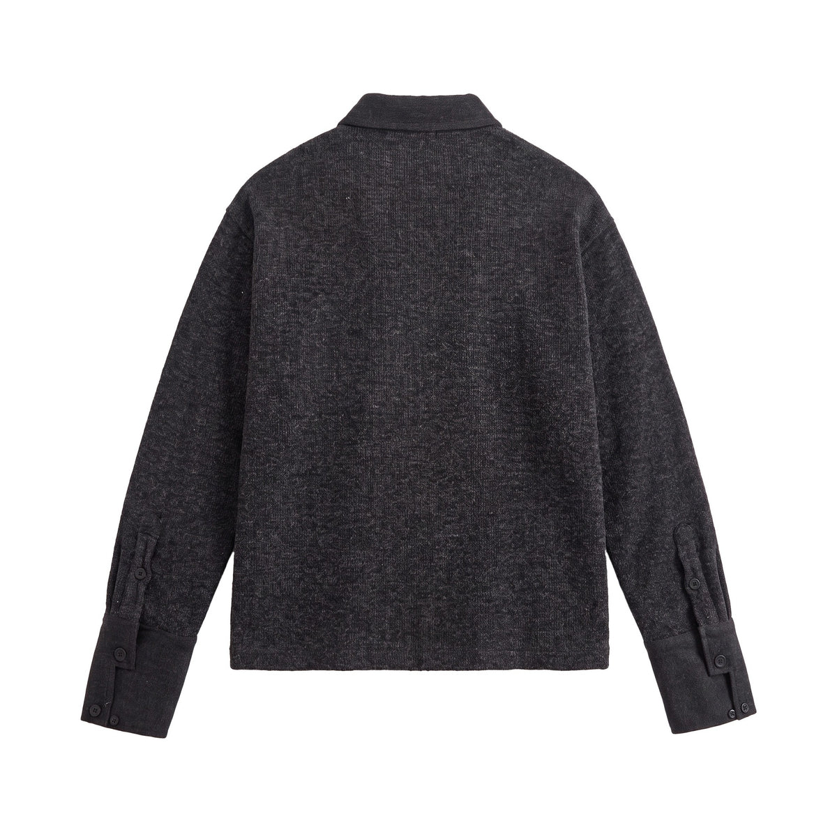 Unisex Boxy Polo Sweatshirt with Contrast Collar and Extended Cuff Sleeves EVA-US