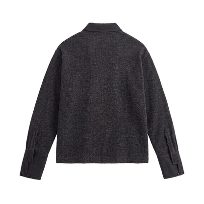 Unisex Boxy Polo Sweatshirt with Contrast Collar and Extended Cuff Sleeves EVA-US