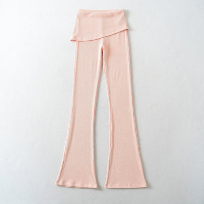 Women's Ribbed Lounge Set with Hooded Jacket and Wrap Waist Pants EVA-US