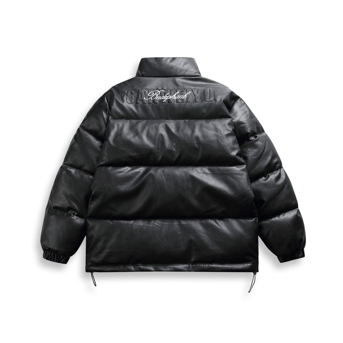 Unisex short-cut matte thermal puffer jacket with minimal seam construction and drawstring hem EVA-US