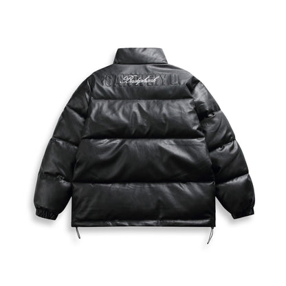Unisex short-cut matte thermal puffer jacket with minimal seam construction and drawstring hem EVA-US