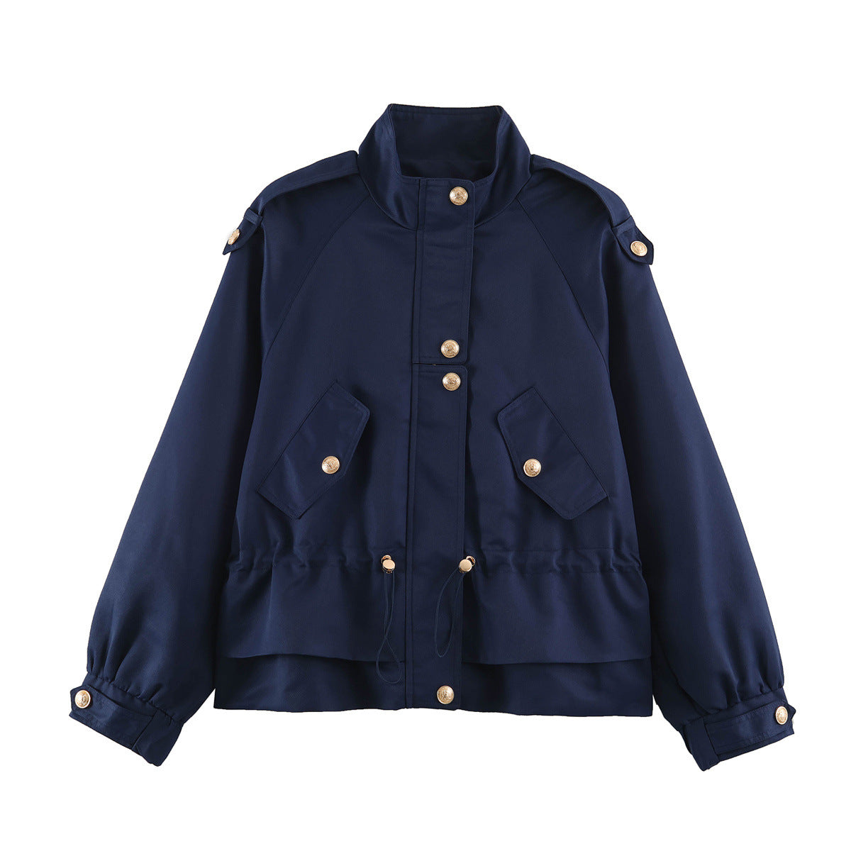 Women's Tailorable Utility Jacket with Stand-Up Collar, Epaulettes and Flap Pockets EVA-US