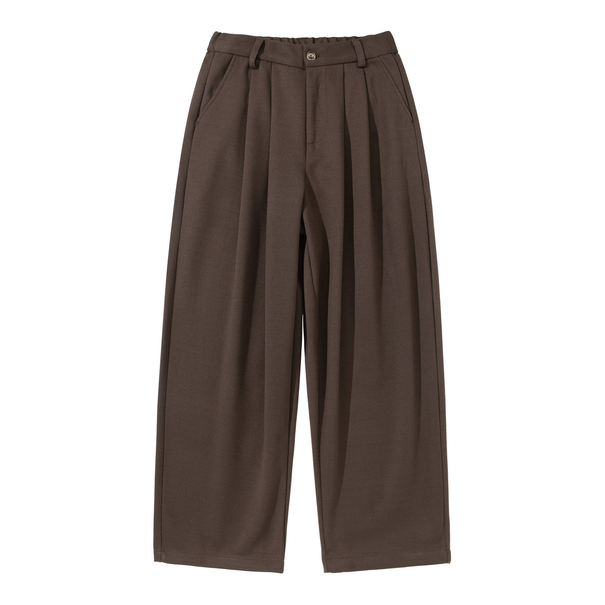 Women's High-Waisted Culotte Pants with Pleats and Elastic Back EVA-US