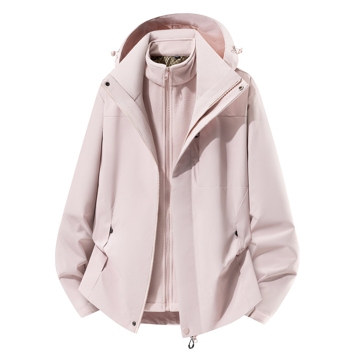 Women two-in-one softshell rain jacket with detachable fleece lining and hood EVA-US